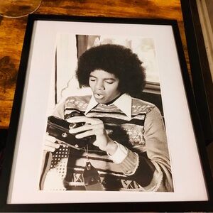 Black & White Framed Picture 
Of Michael Jackson 1970’s